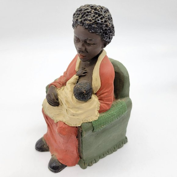 Resin Artist Sculpture A A Nursing Mother with Child Signed T.N.T. 460 - Picture 14 of 14